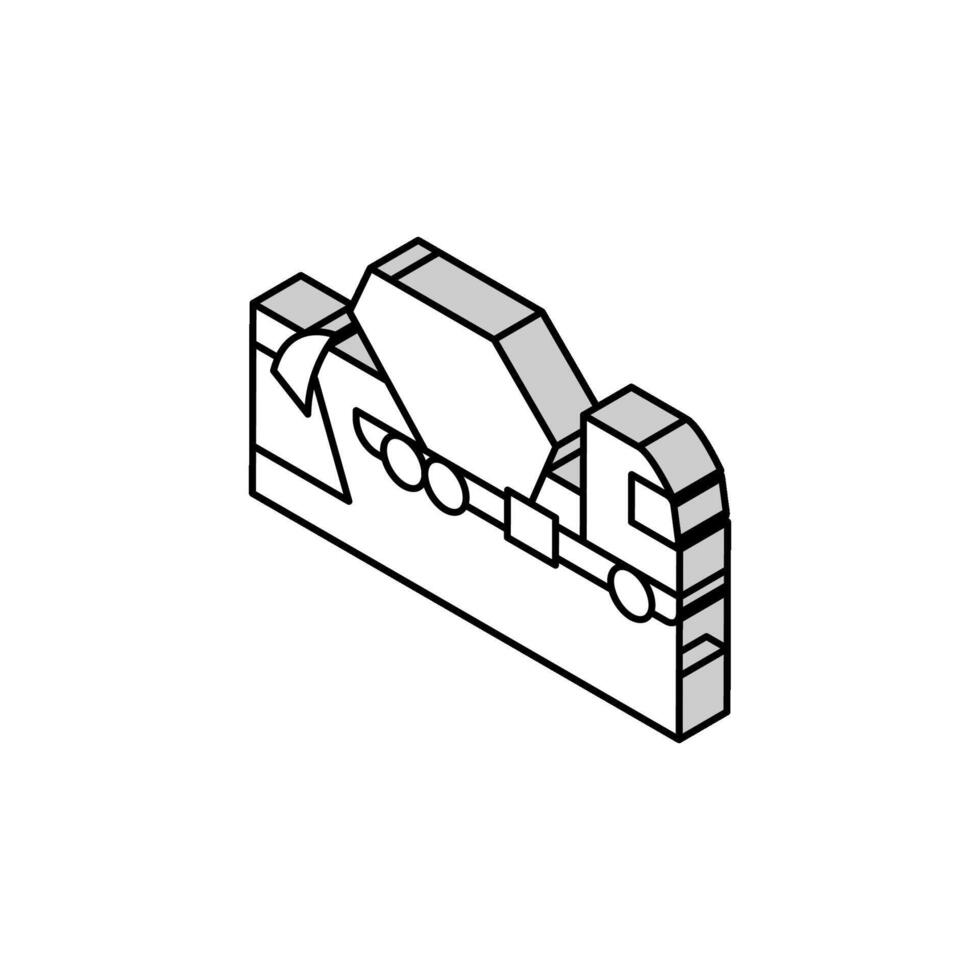 Ilustración de vector de icono isométrico de camión hormigonera
