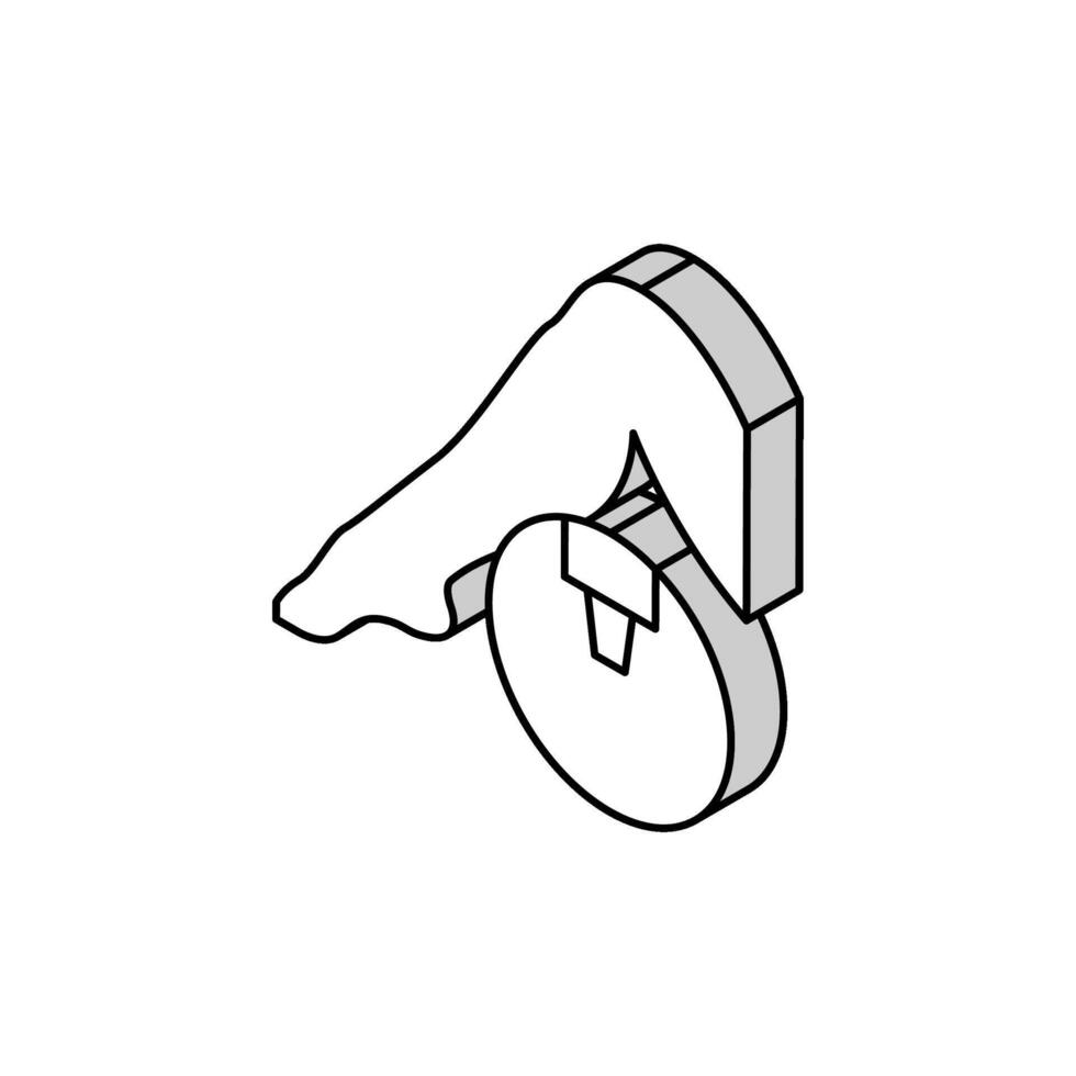pierna pelo láser eliminación isométrica icono vector ilustración