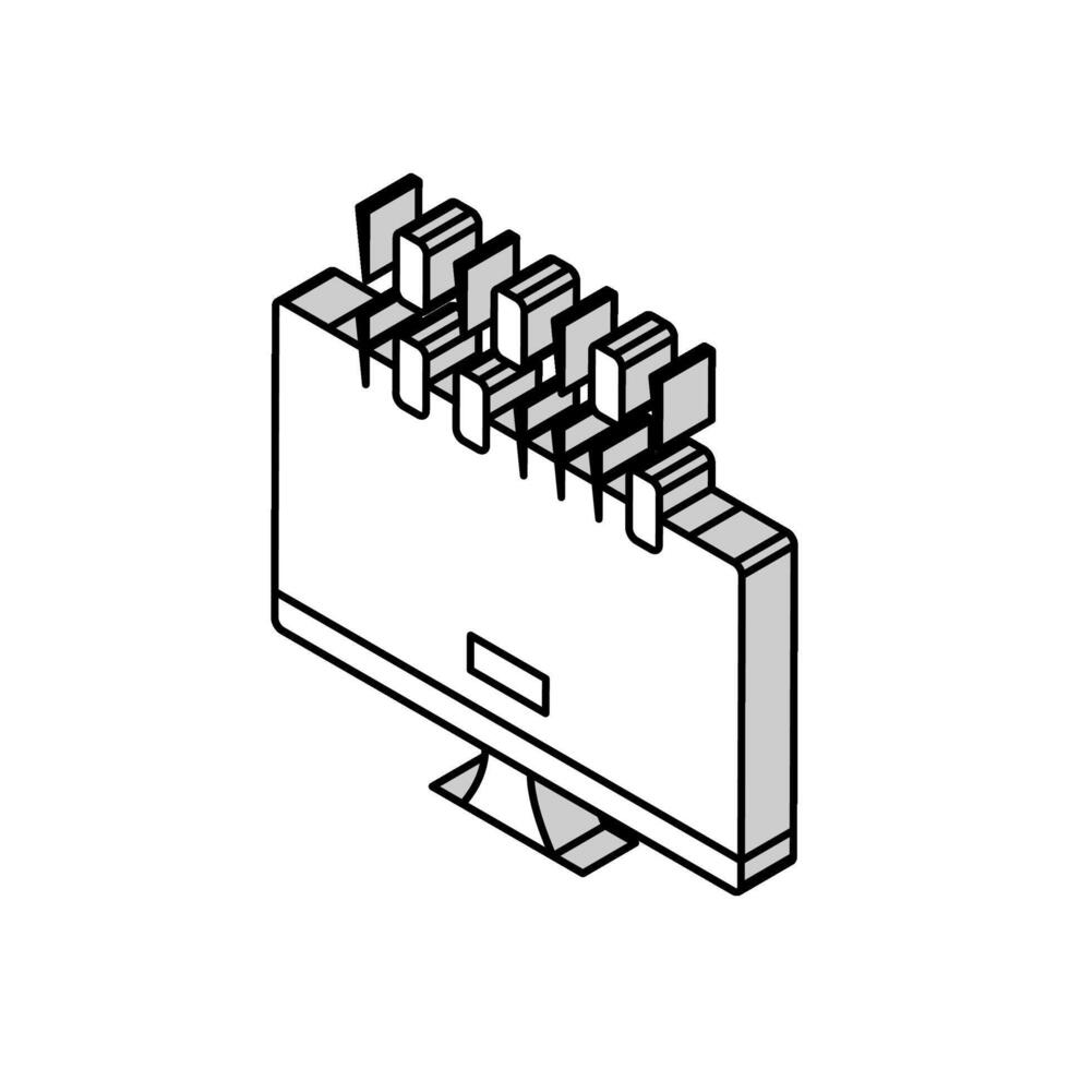 computer fatal error isometric icon vector illustration