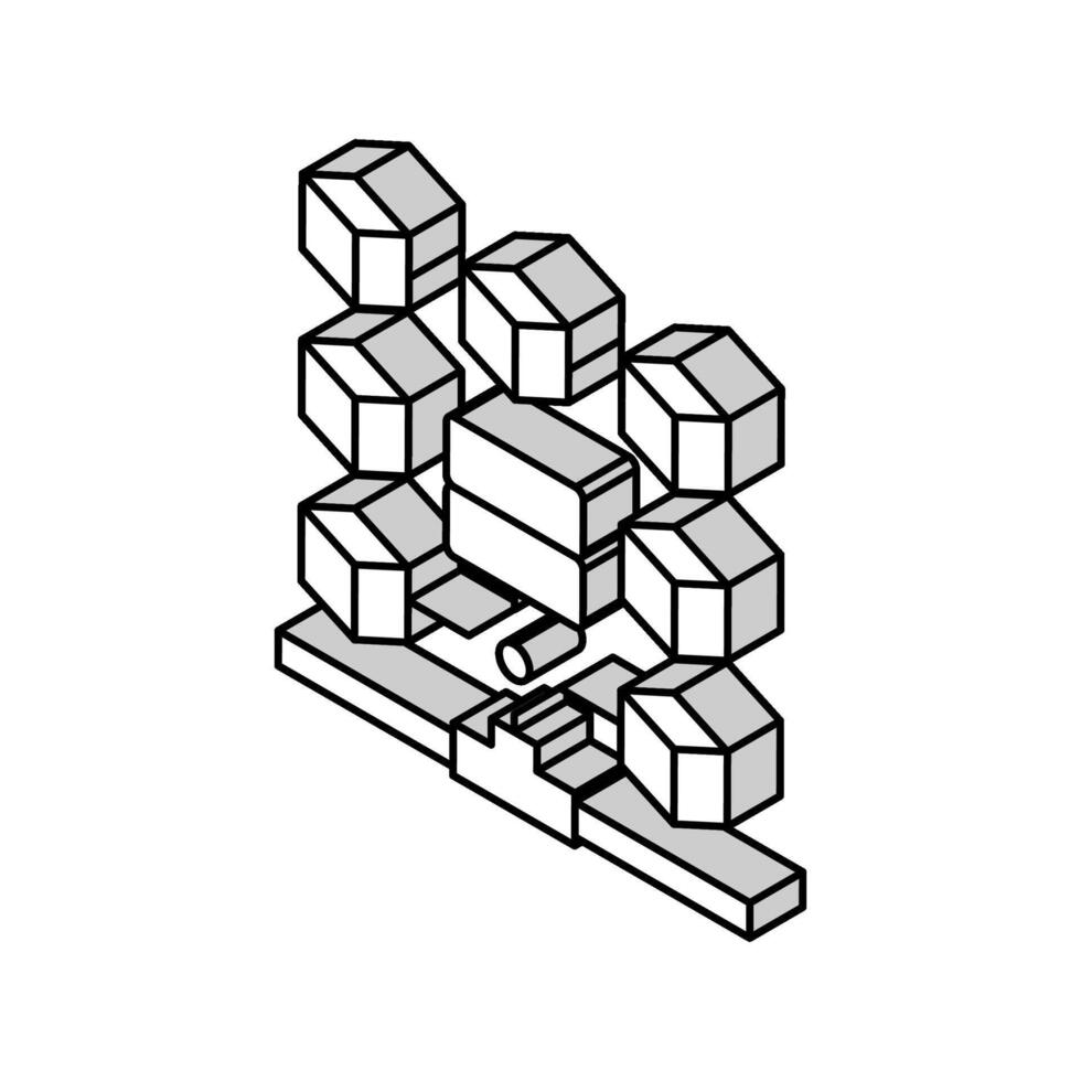 data system isometric icon vector illustration