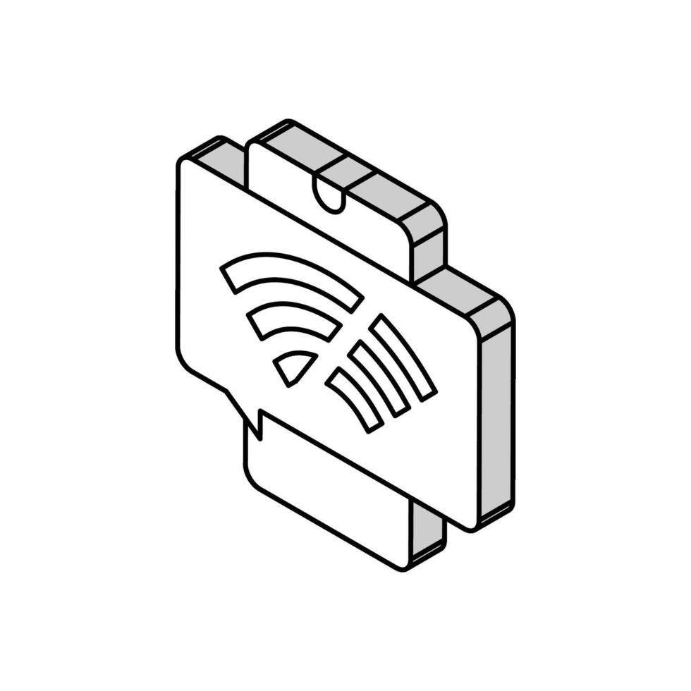 wifi disconnected mobile phone isometric icon vector illustration