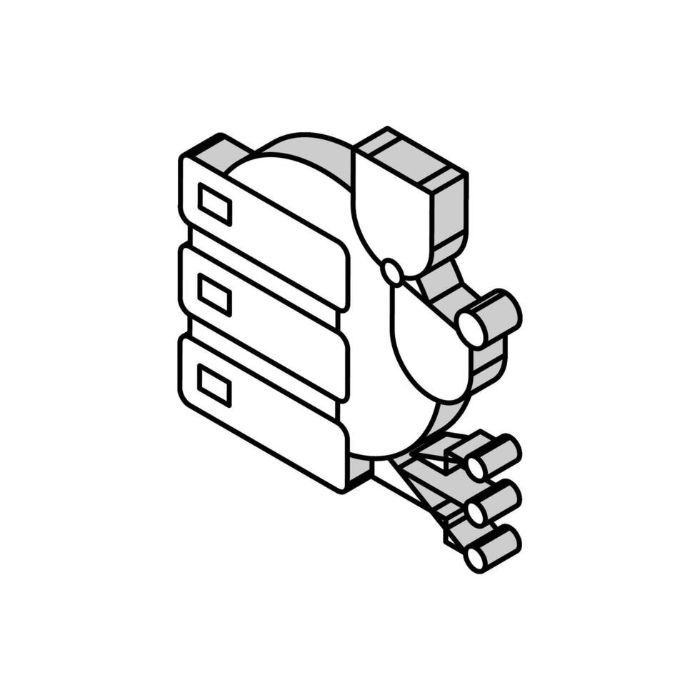 server technology repair isometric icon vector illustration