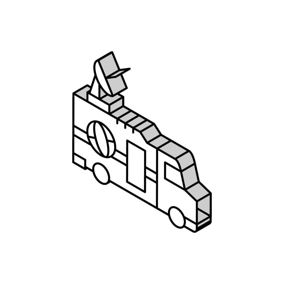 truck news isometric icon vector illustration