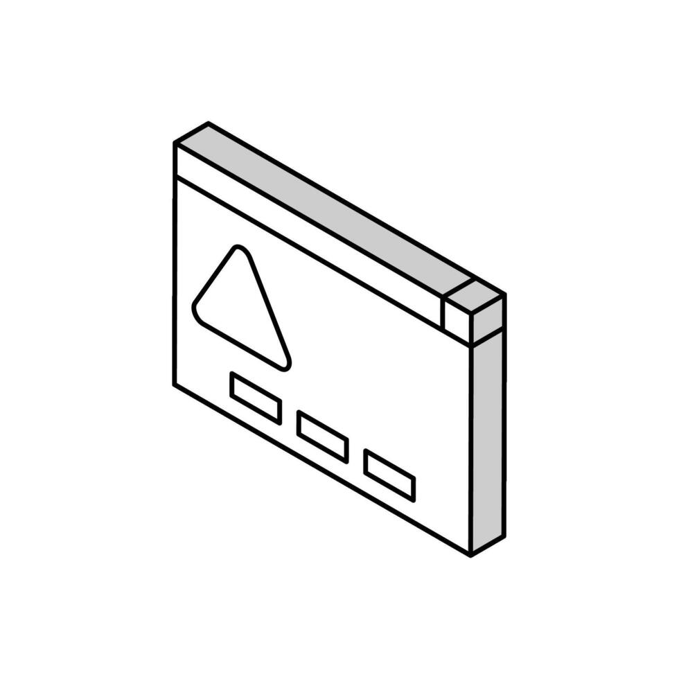 computadora tarea error isométrica icono vector ilustración