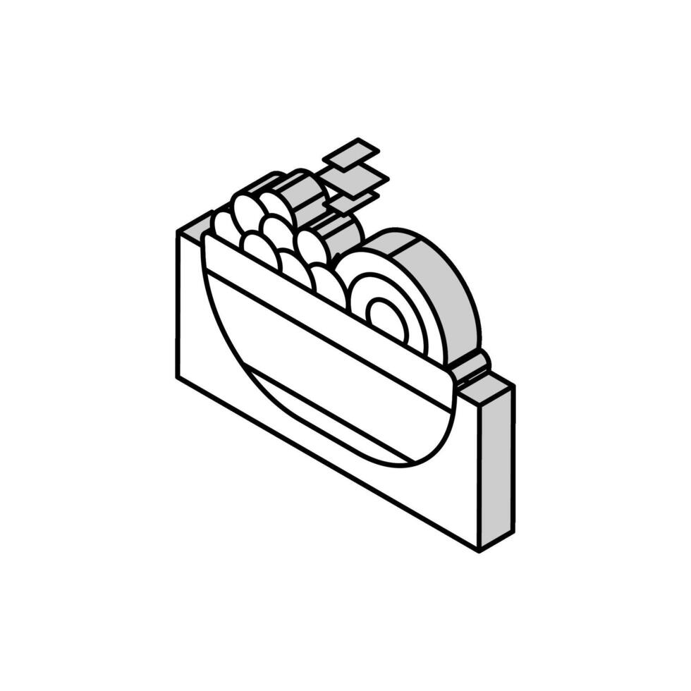meal dish isometric icon vector illustration