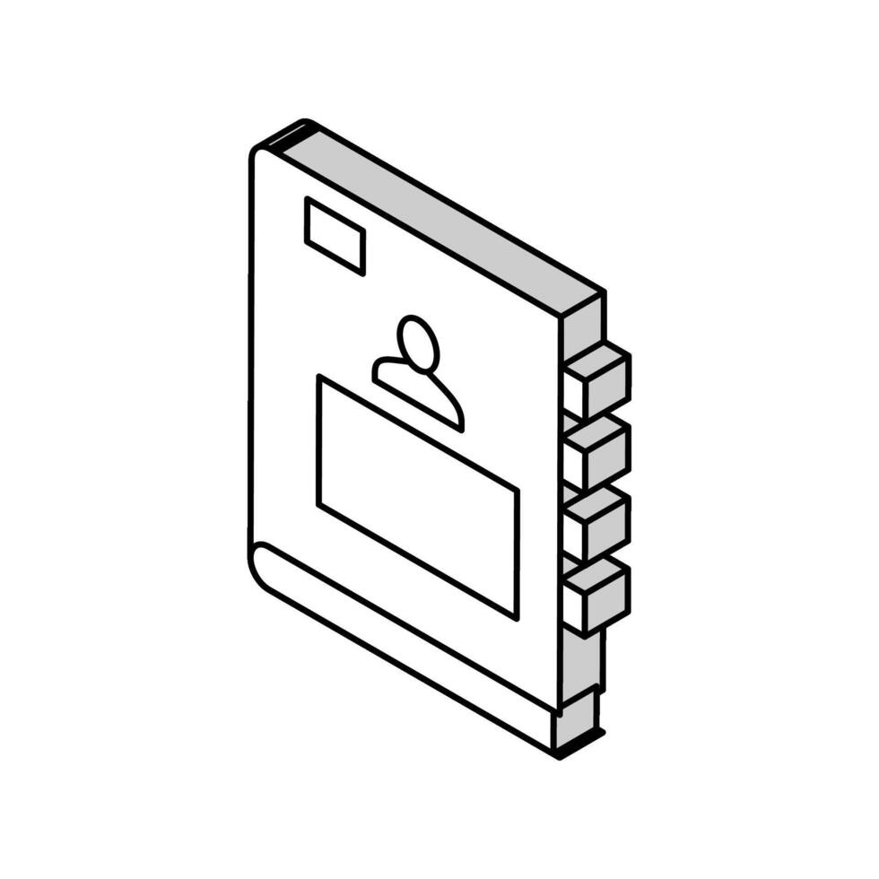 pupil notebook isometric icon vector illustration
