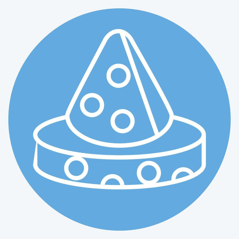 Icon Cheese. related to Picnic symbol. blue eyes style. simple design editable. simple illustration vector