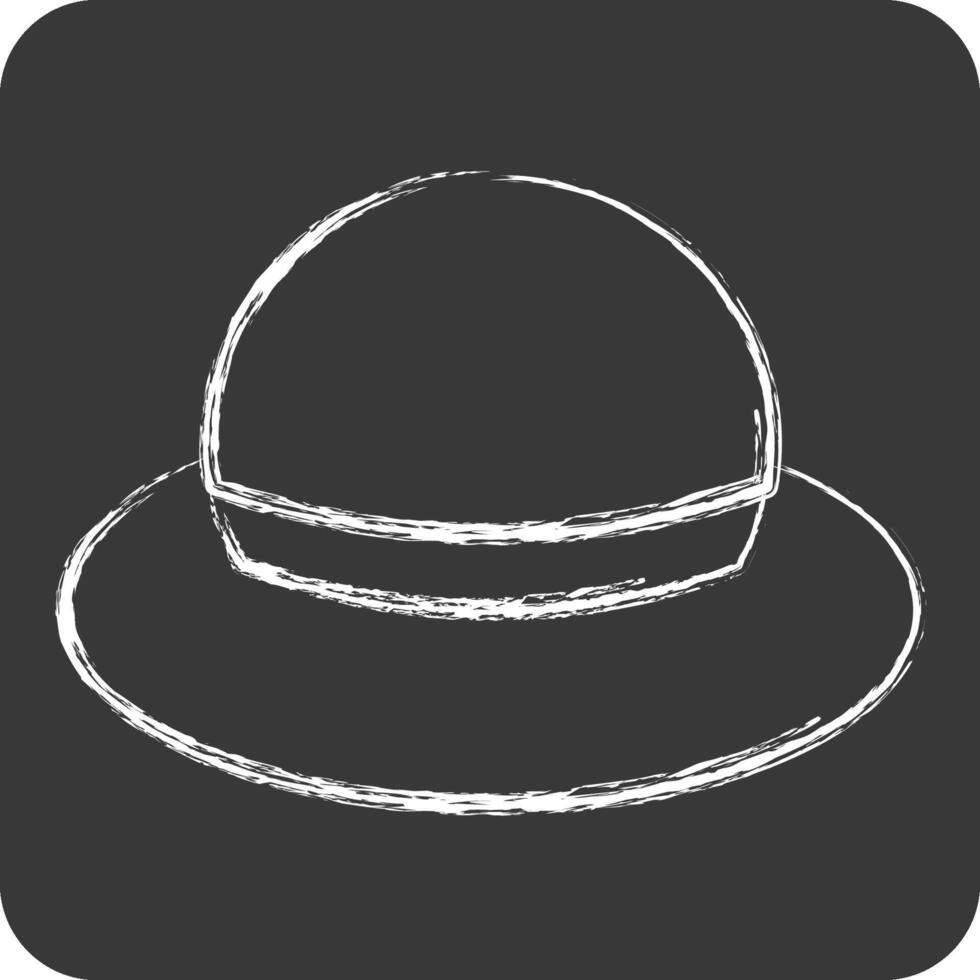 Icon Hat. related to Kenya symbol. chalk Style. simple design editable. simple illustration vector