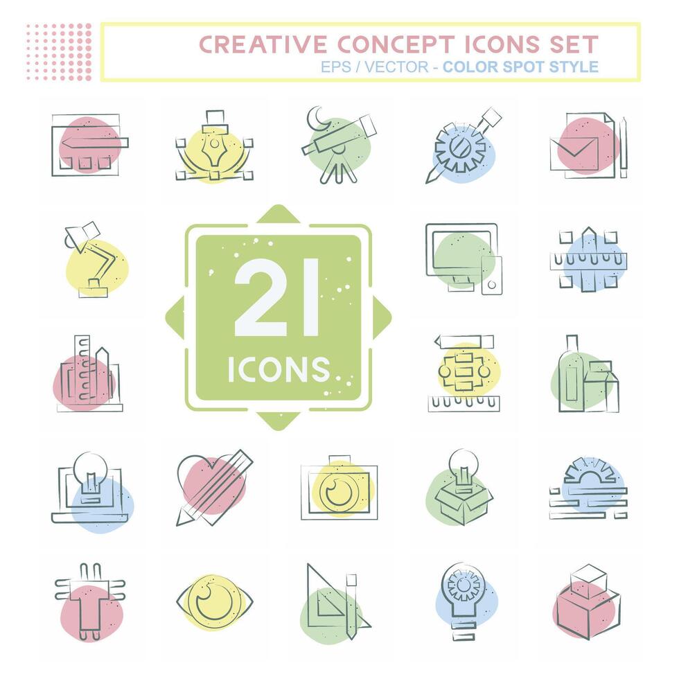 Icon Set Creative Concept. related to Education symbol. Color Spot Style. simple design editable. simple illustration vector