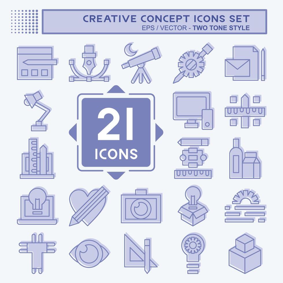 Icon Set Creative Concept. related to Education symbol. two tone style. simple design editable. simple illustration vector