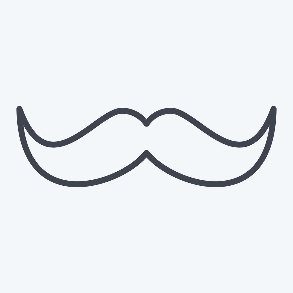 Icon Mustache. related to Fashion symbol. line style. simple design editable. simple illustration vector