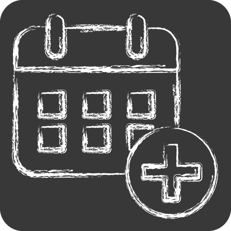 Icon Annual Checkup. related to Medical symbol. chalk Style. simple design editable. simple illustration vector