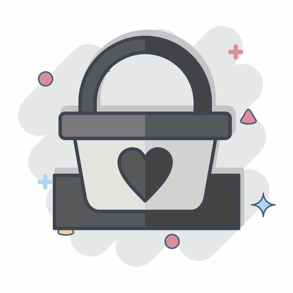 Icon Picnic Basket. related to Picnic symbol. comic style. simple design editable. simple illustration vector