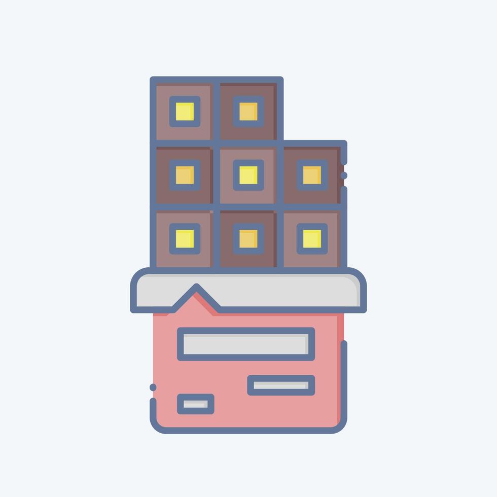 Icon Chocolate Bar. related to Fast Food symbol. doodle style. simple design editable. simple illustration vector
