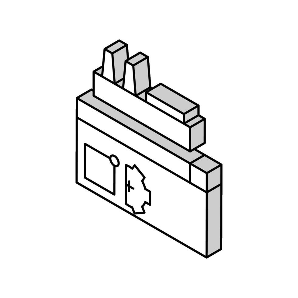 fábrica fabricación automatización isométrica icono vector ilustración