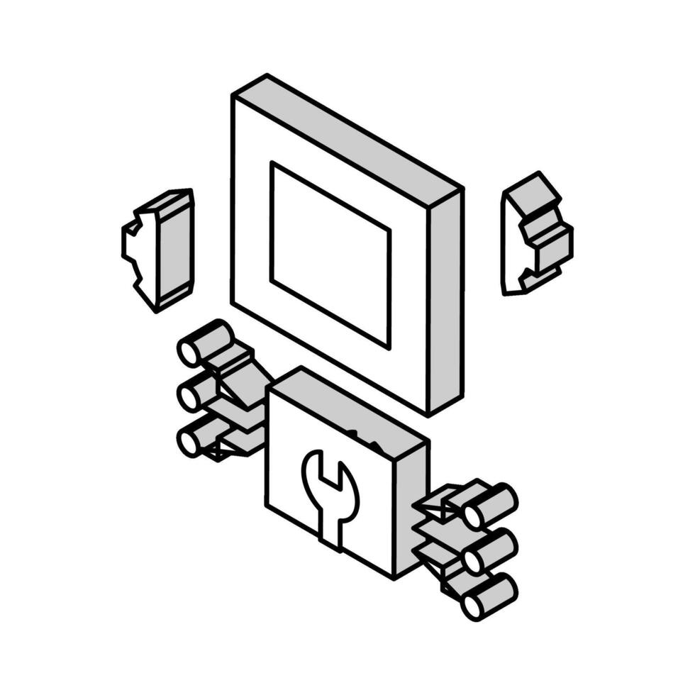 engineering system isometric icon vector illustration