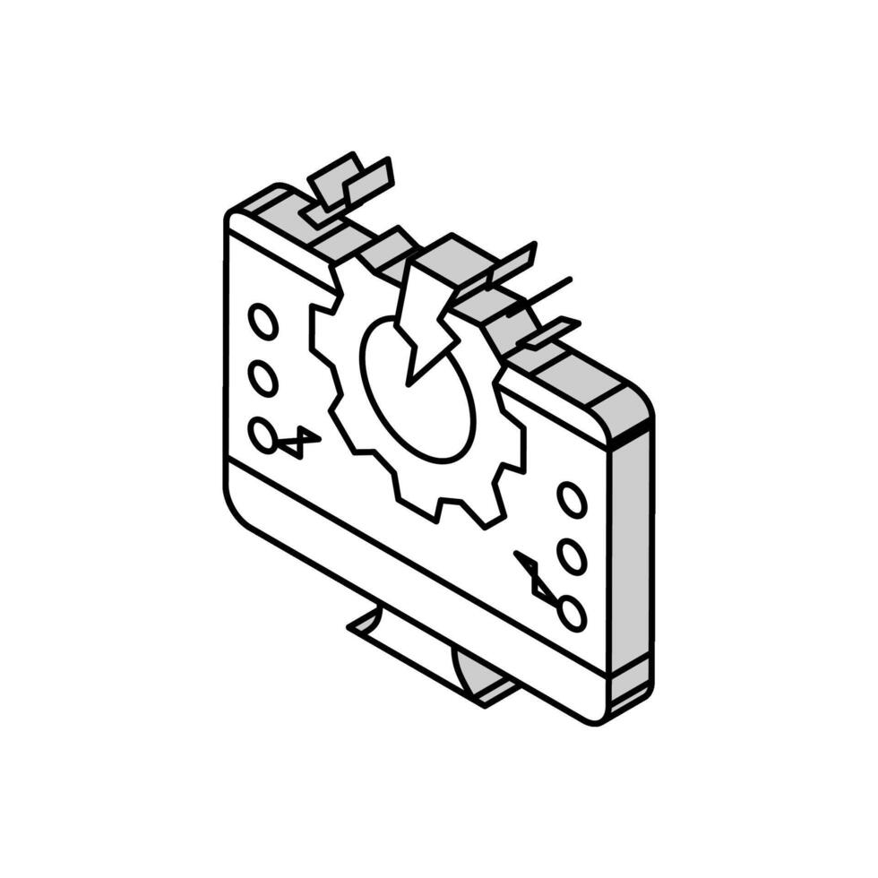 sobrecargar sistema isométrica icono vector ilustración