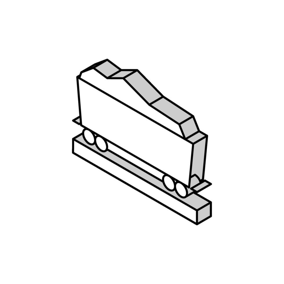 ferrocarril carro Roca isométrica icono vector ilustración