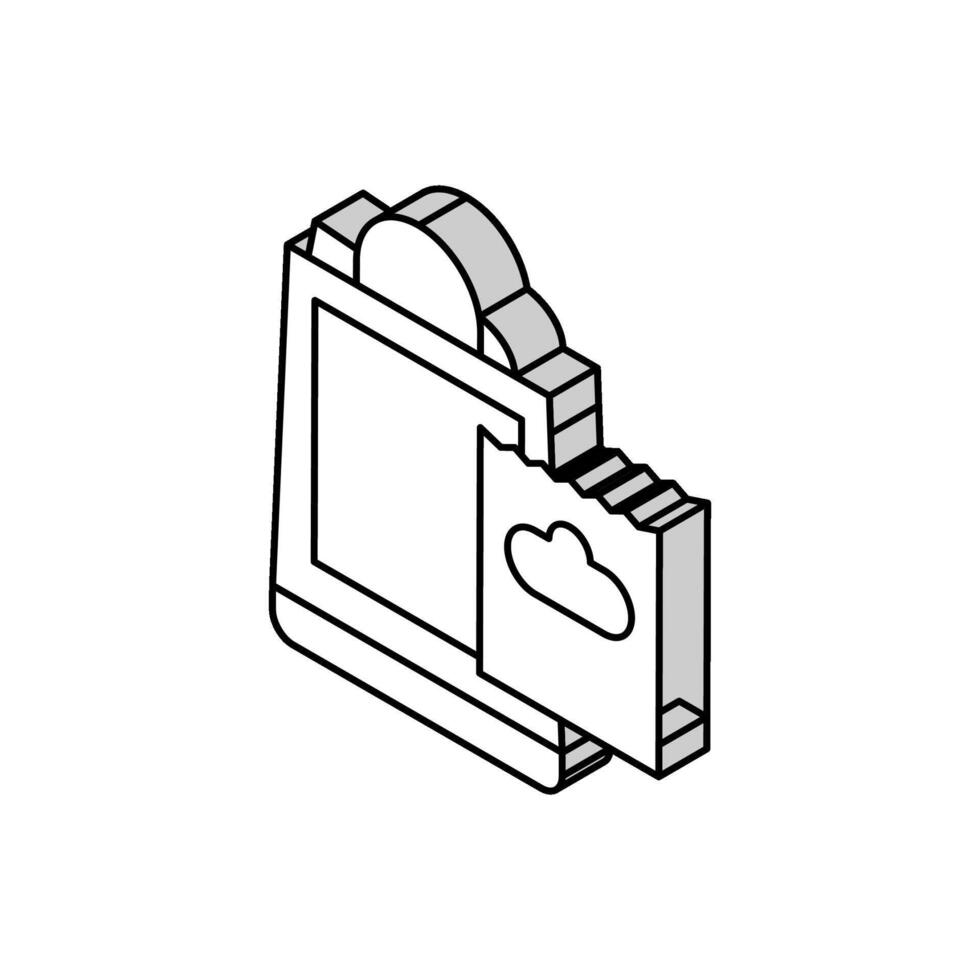 package with purchases isometric icon vector illustration