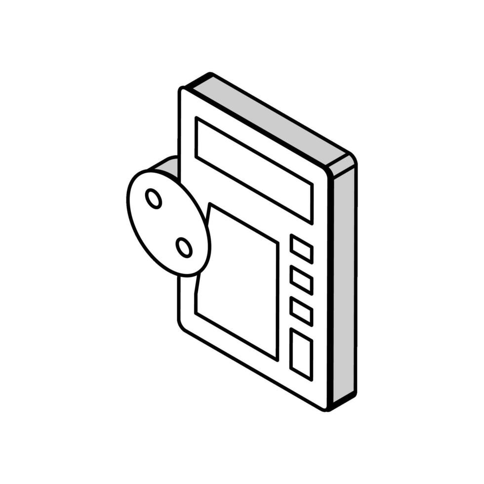 calculador préstamo por ciento isométrica icono vector ilustración