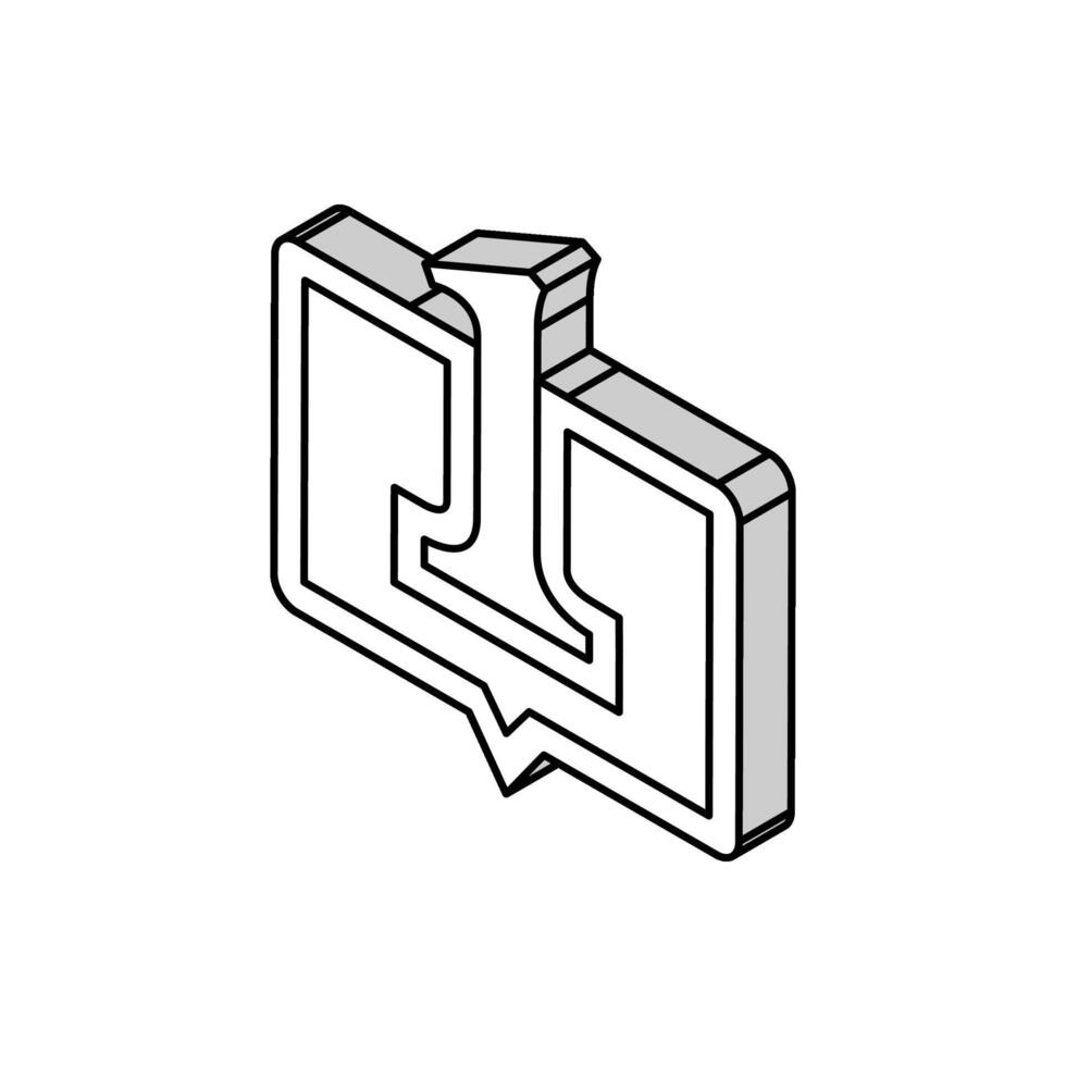 third number isometric icon vector illustration