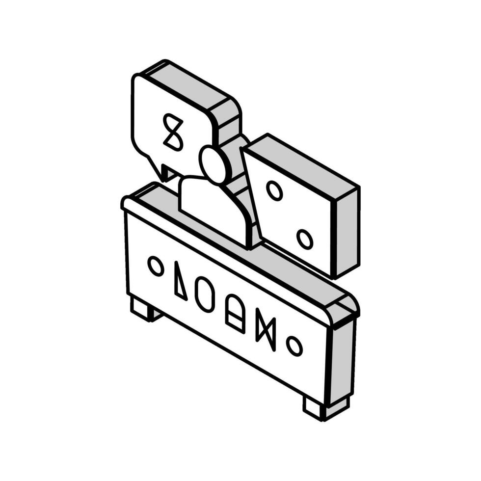 banco consultor préstamo isométrica icono vector ilustración