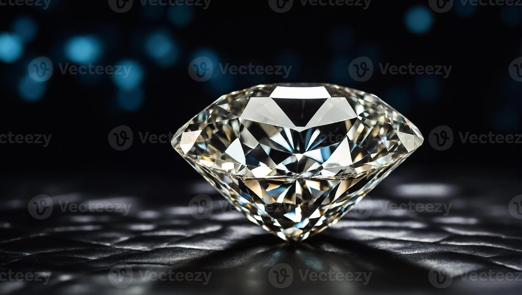 AI generated Beautiful diamond close up on a dark background photo