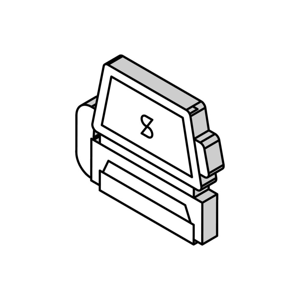 cajero mostrador con pos terminal isométrica icono vector ilustración