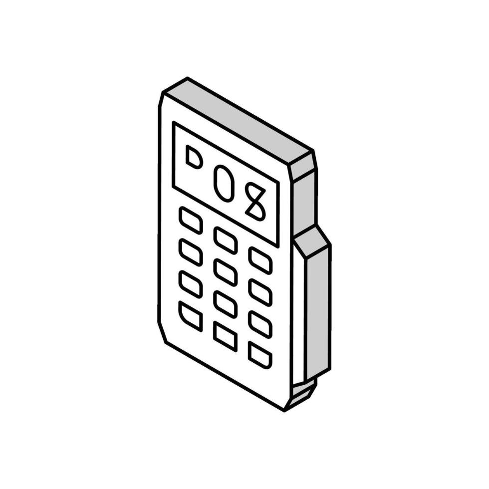 mobile pos terminal isometric icon vector illustration