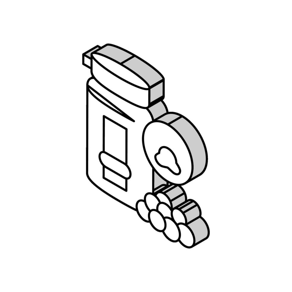 vitaminas para mascota isométrica icono vector ilustración