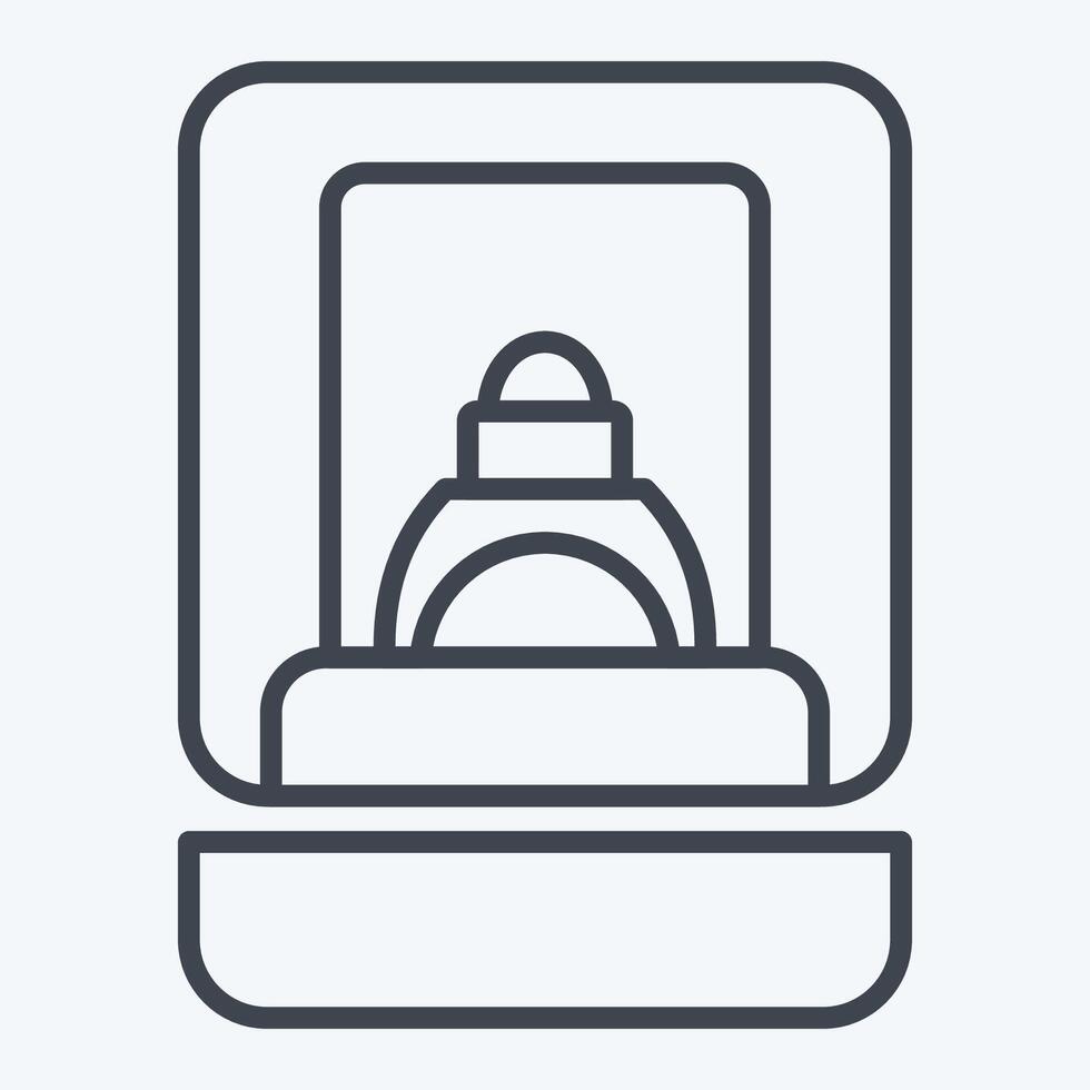 Icon Ring Box. related to Jewelry symbol. line style. simple design editable. simple illustration vector
