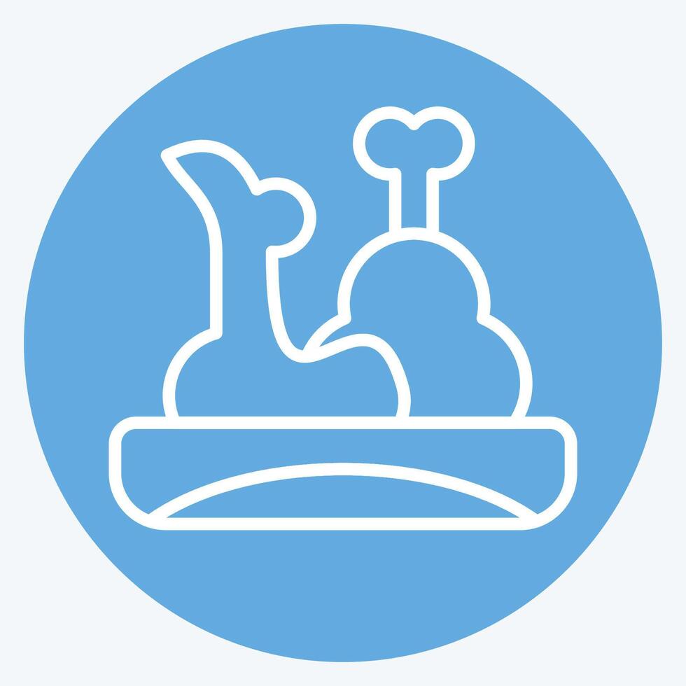 Icon Chicken Leg. related to Picnic symbol. blue eyes style. simple design editable. simple illustration vector