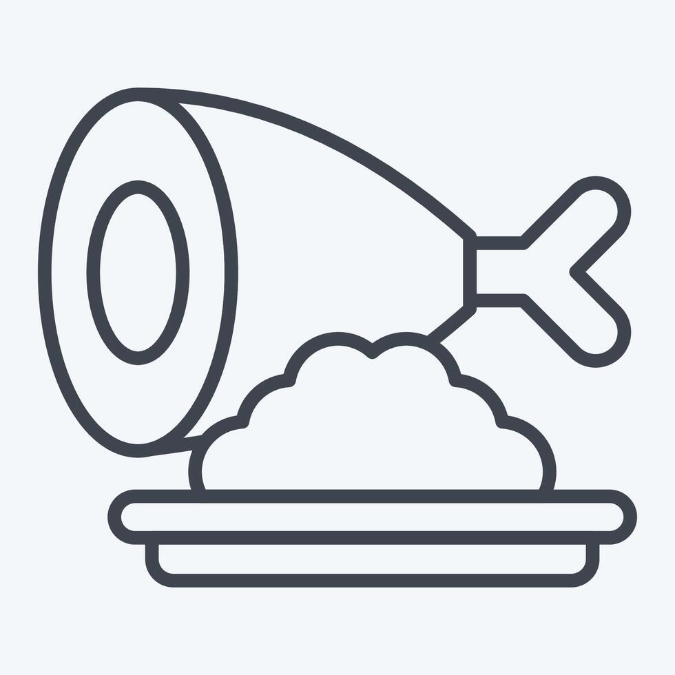 Icon Ham. related to Fast Food symbol. line style. simple design editable. simple illustration vector
