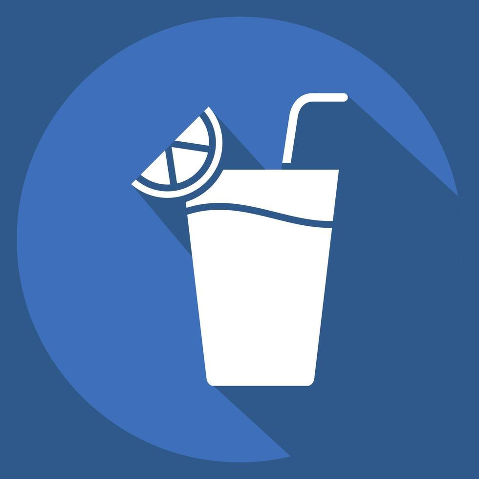 Icon Cocktail 2. related to Cocktails,Drink symbol. long shadow style. simple design editable. simple illustration vector