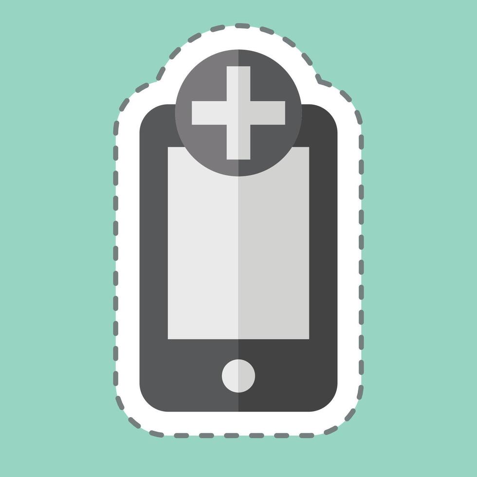Sticker line cut Medical App. related to Medical symbol. simple design editable. simple illustration vector