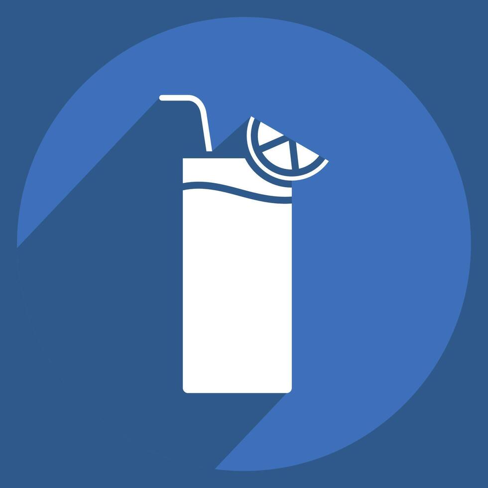 Icon Gin Fizz. related to Cocktails,Drink symbol. long shadow style. simple design editable. simple illustration vector