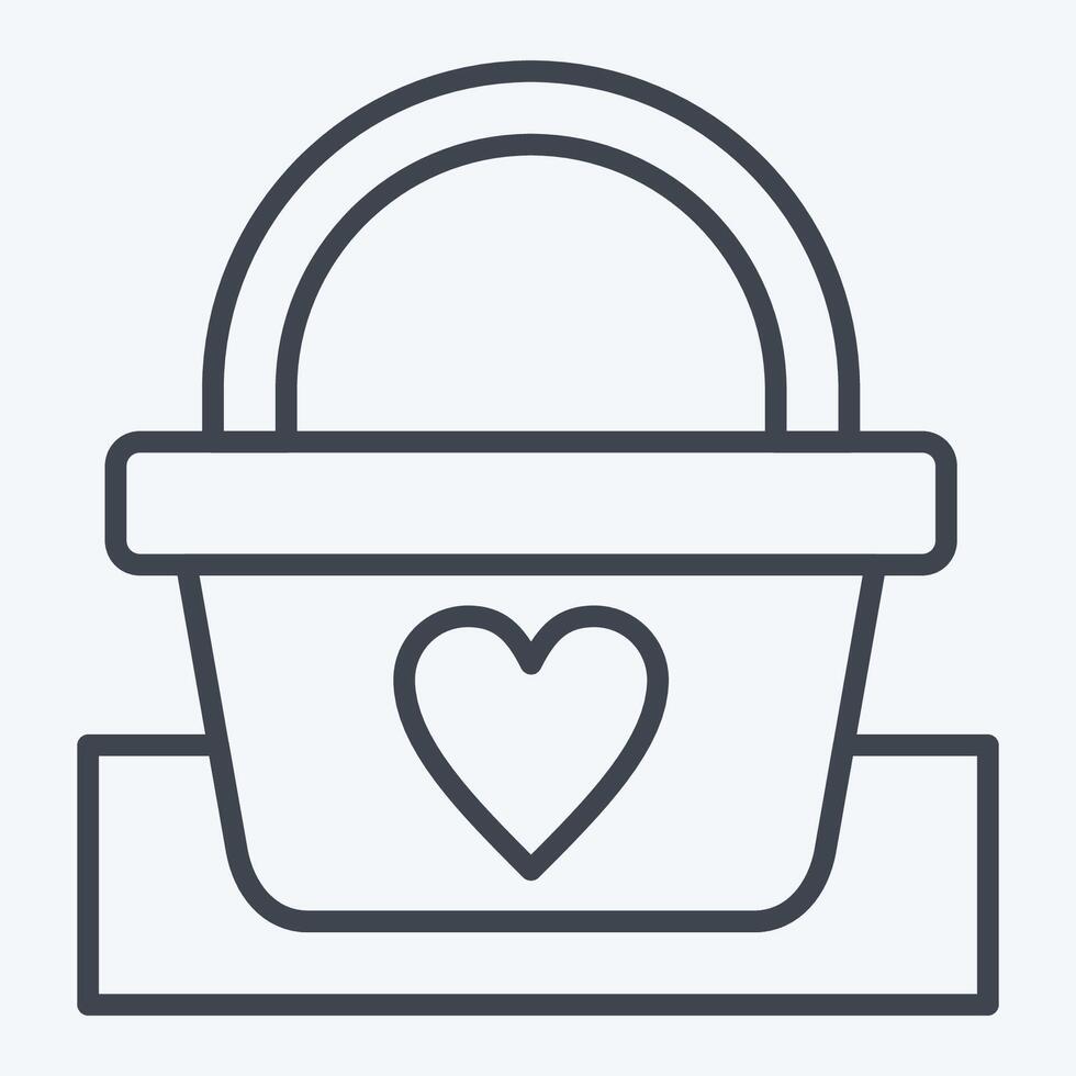 icono picnic cesta. relacionado a picnic símbolo. línea estilo. sencillo diseño editable. sencillo ilustración vector