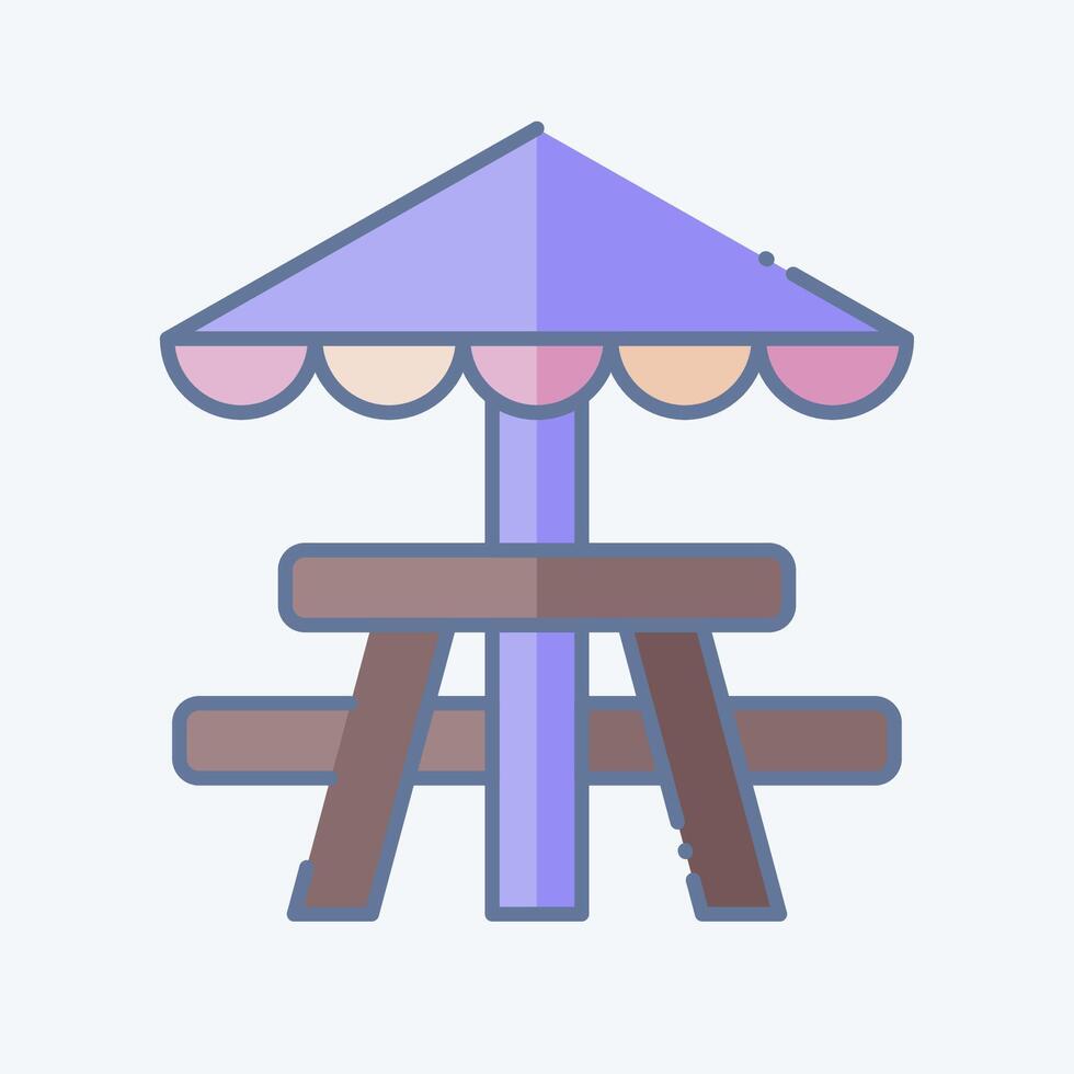 Icon Picnic Table. related to Picnic symbol. doodle style. simple design editable. simple illustration vector