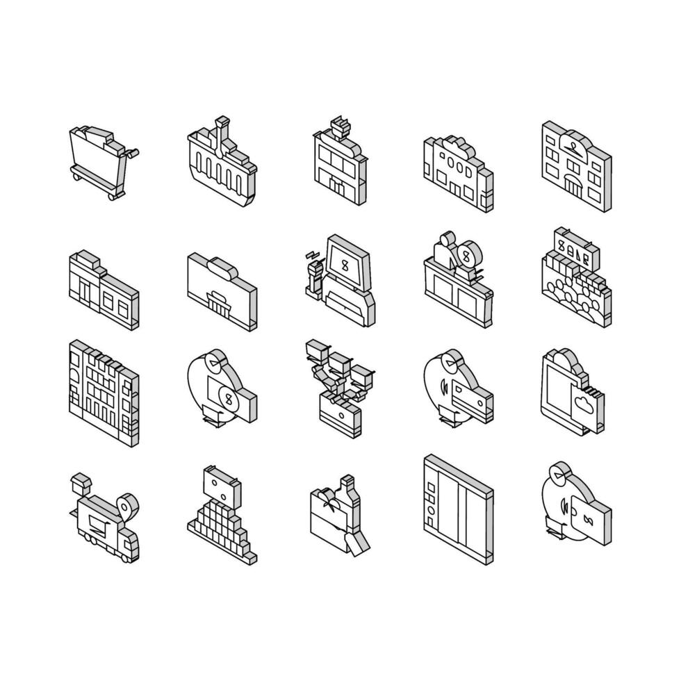 Purchases And Shopping Collection isometric icons set vector