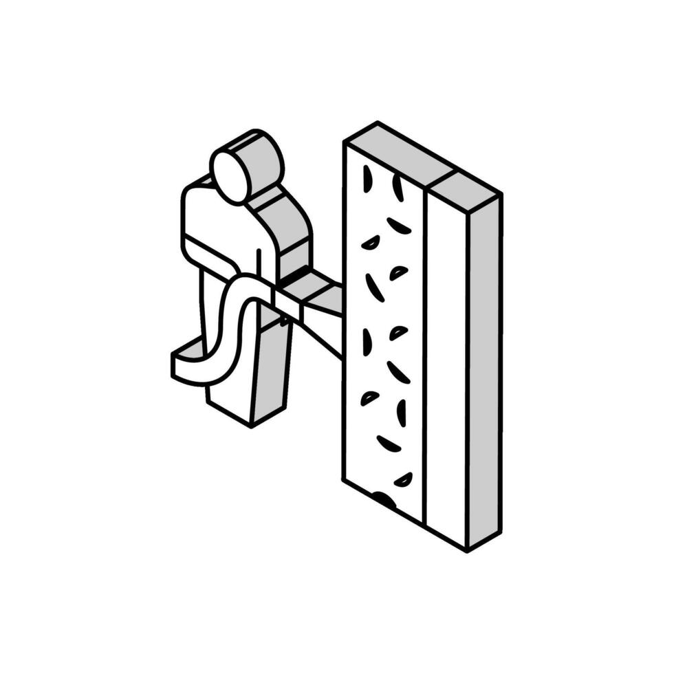 ecowool insulation isometric icon vector illustration