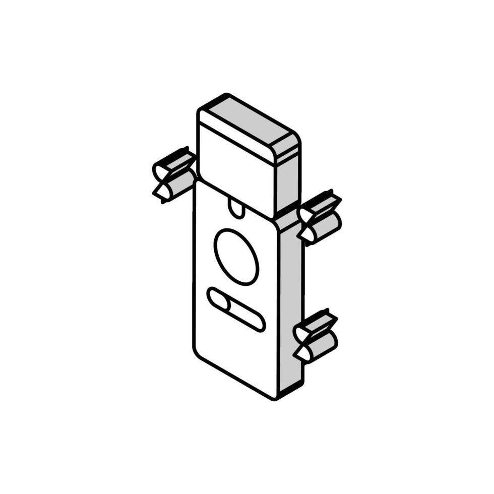 pago con teléfono pos terminal isométrica icono vector ilustración