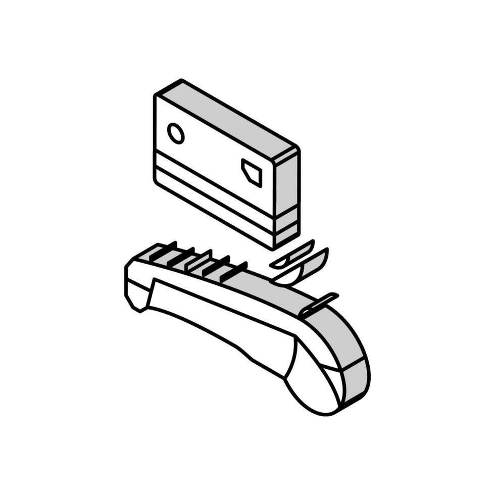card contactless payment pos terminal isometric icon vector illustration
