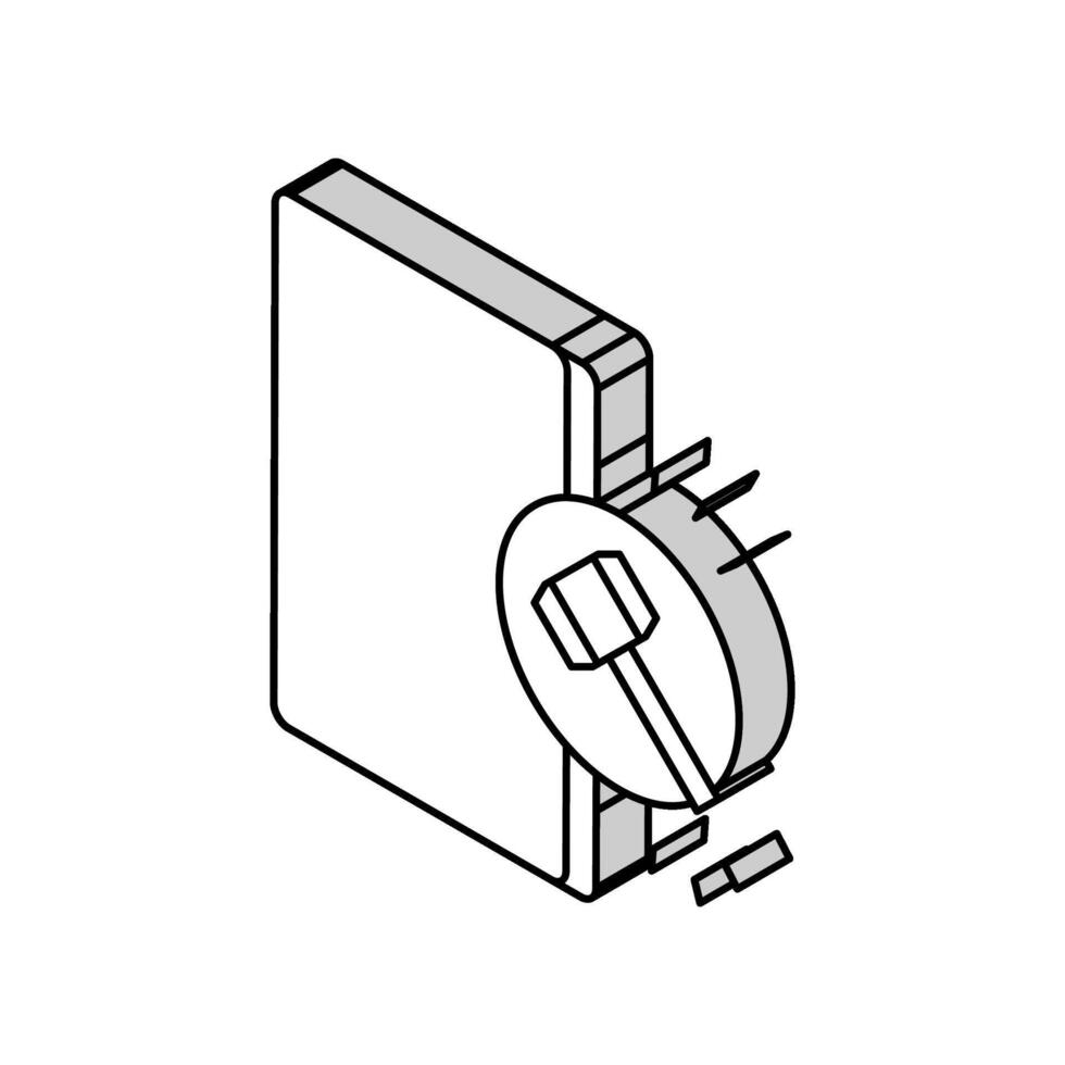 a prueba de choques espejo isométrica icono vector ilustración