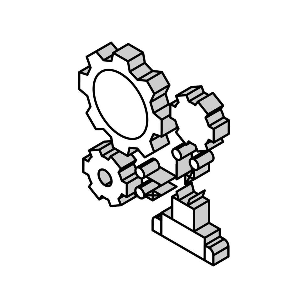 machine learning isometric icon vector illustration