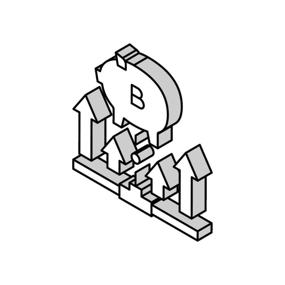 fundraising digital coin ico isometric icon vector illustration