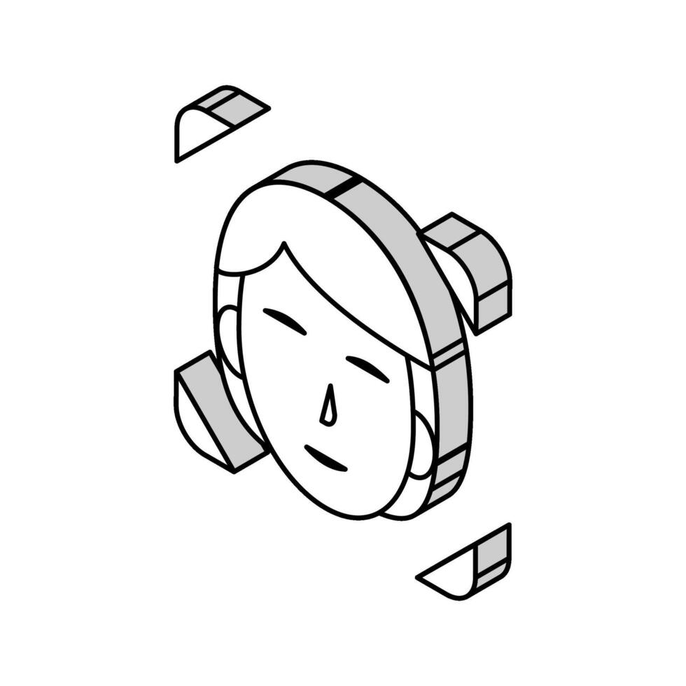 successful access face id isometric icon vector illustration