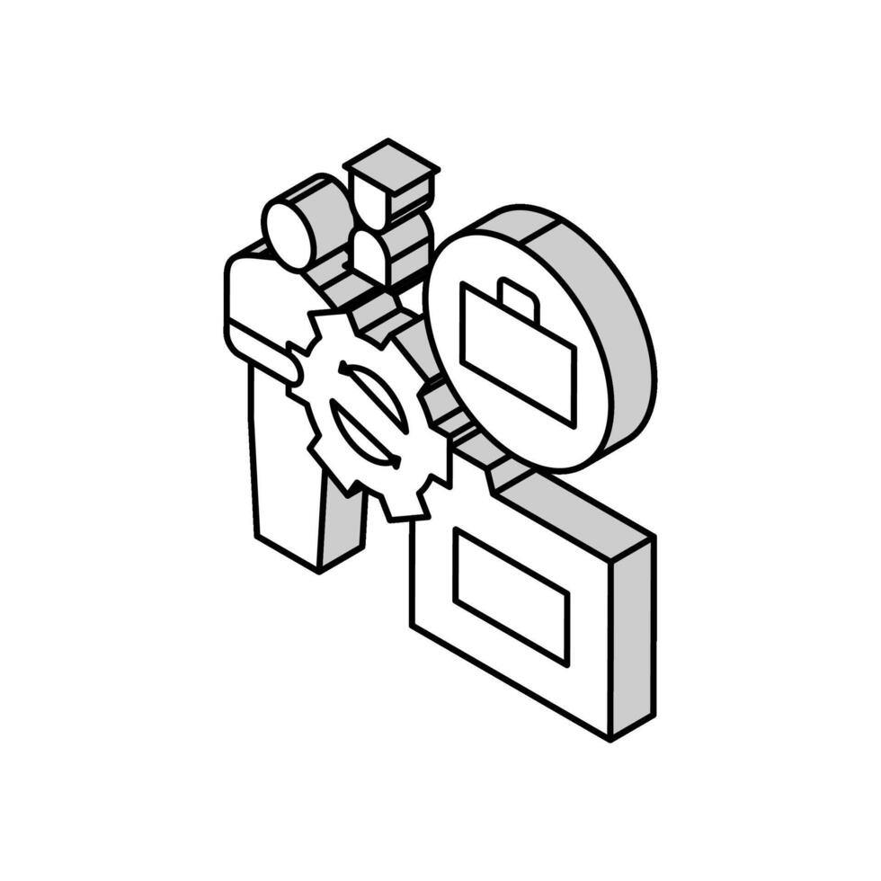 businessman work optimize isometric icon vector illustration