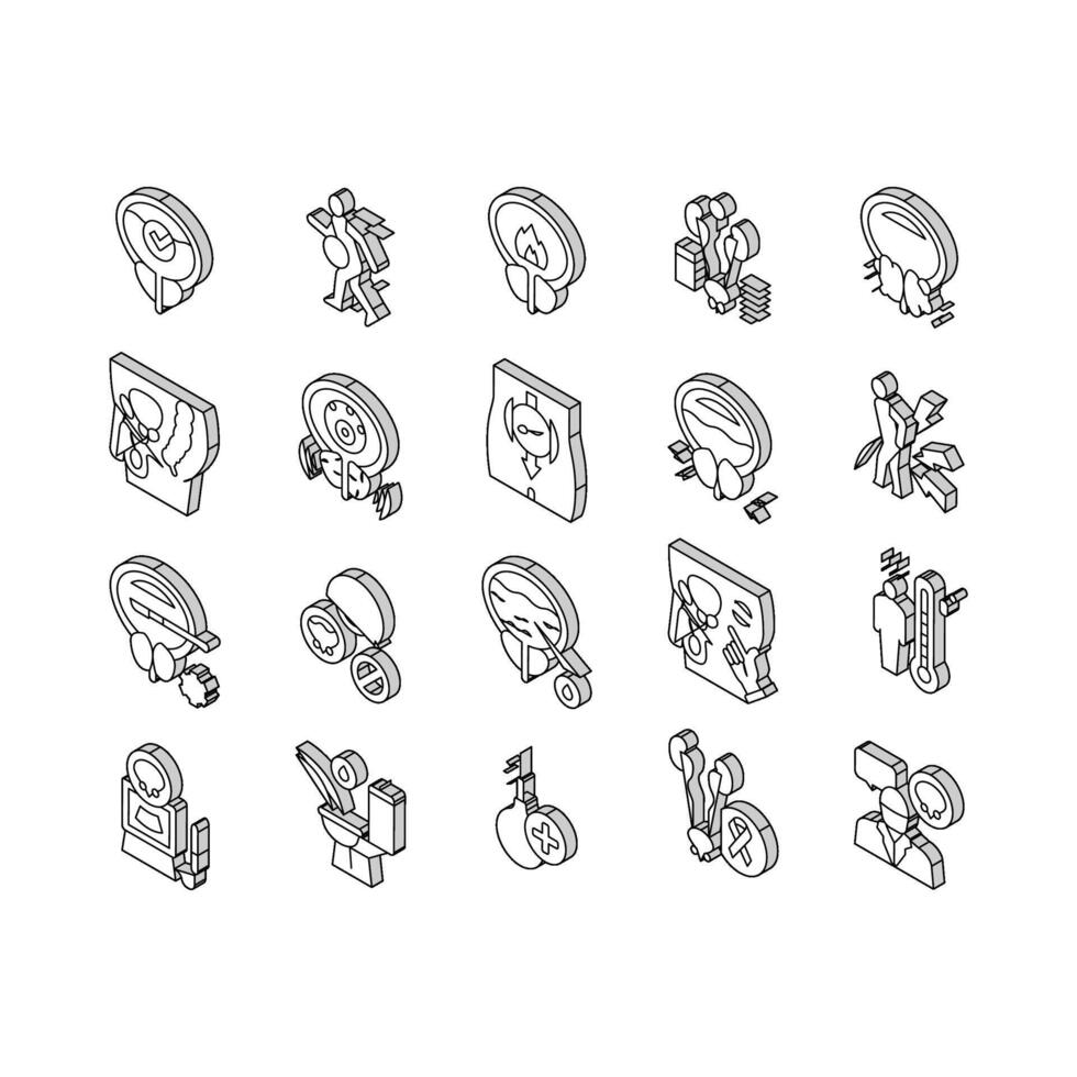 Prostatitis Disease Collection isometric icons set vector