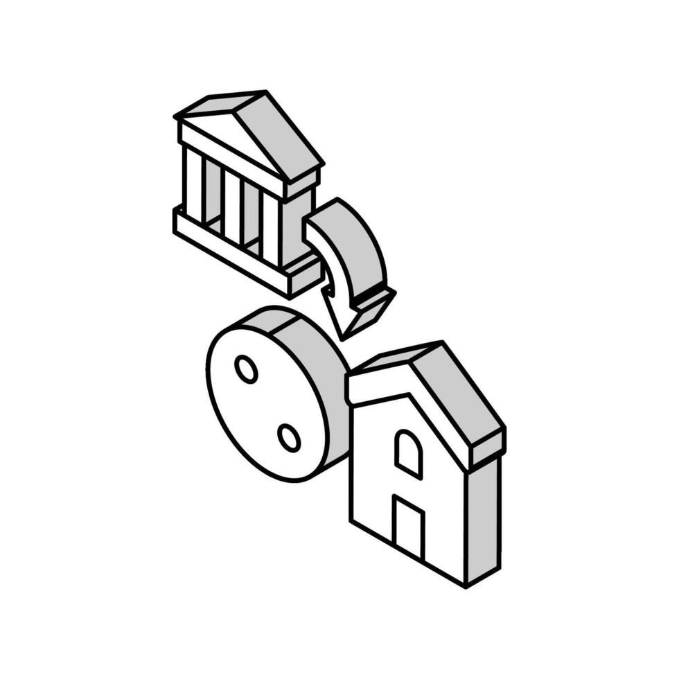 housing benefits isometric icon vector illustration