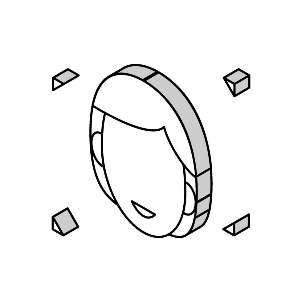 facial points for face id technology isometric icon vector illustration
